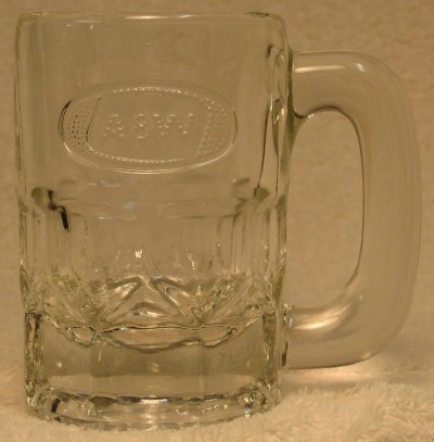 A&W Root Beer mug Canada 70s embossed 3.5 oz
