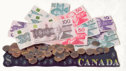Canada Coins and Bills Postcard