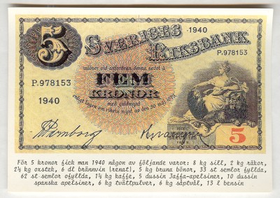 Sweden 5 Kronor Postcard