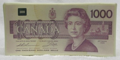 Canadian $1000 bill on a