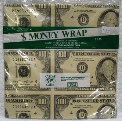 USA 100 Dollar Bill Gift Wrap