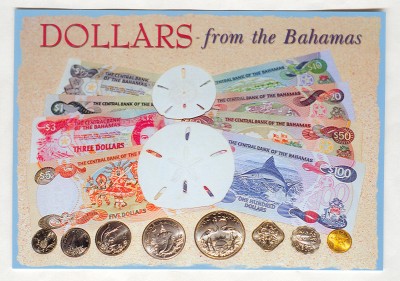 Bahamas Coins and Bills Postcard