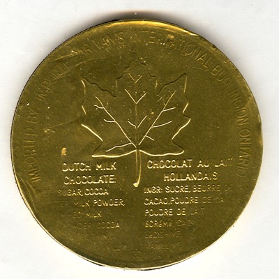 Canada 25-cent Coin Chocolate