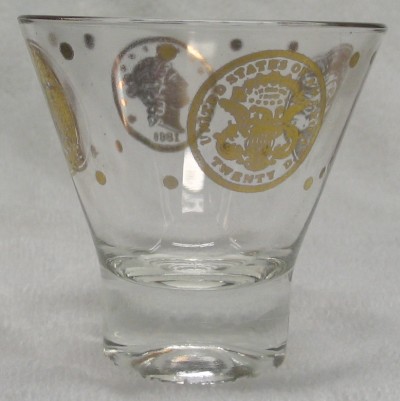 USA $20 Gold Coins Glass Cup