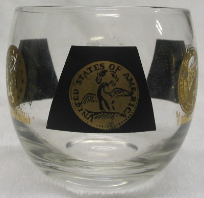 World Coins Glass Cup