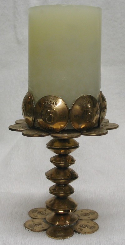 Sweden 2/5 Ore Coins Candle Holder