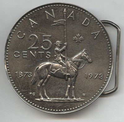 Canada 25-cent Mountie Coin Belt Buckle