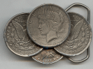 USA Four One Dollar Coins Belt Buckle