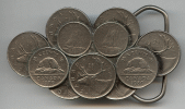 Canada Eleven Coins Belt Buckle