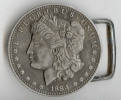 USA One Dollar Morgan Coin Belt Buckle