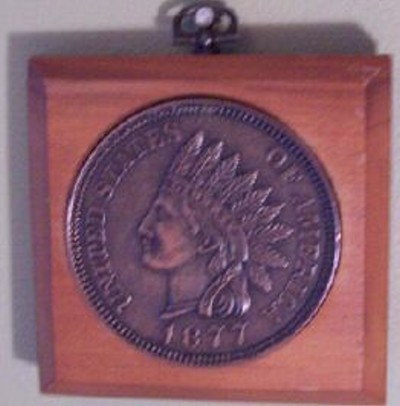 USA One Cent Indian Head Coin Wall Hanging