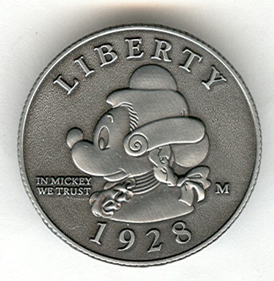 USA 1928 25-cent Coin Disney Pin