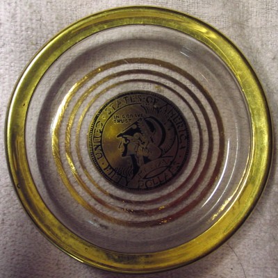 USA $50 Gold Coin Glass Dish