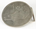 Iceland 1kr Coin Belt Buckle