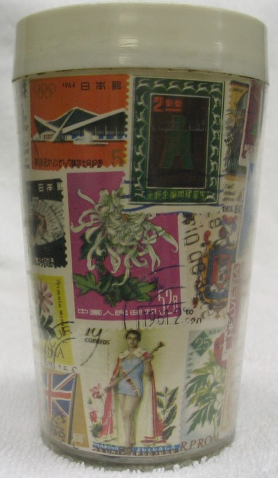 Multi-country Stamps Plastic Cup