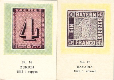 World Postage Stamps on Collector Cards