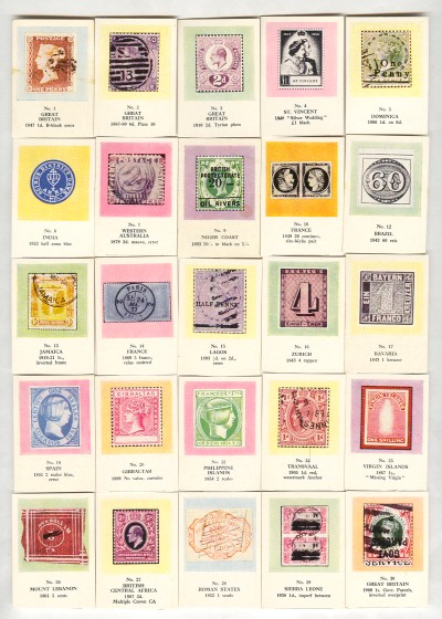 World Postage Stamps on Collector Cards