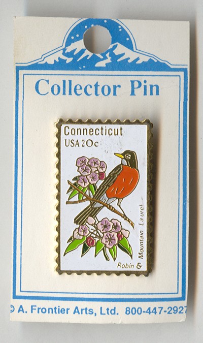 USA 20-cent Bird and Flower Postage Stamp Pin