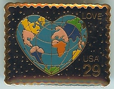 USA 29-cent World Love Postage Stamp Pin