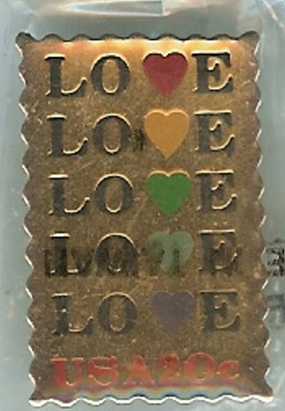 USA 20-cent Love Postage Stamp Pin