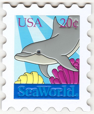 USA 20c Stamp SeaWorld Fridge Magnet