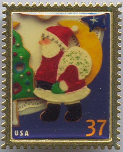 USA 37c Christmas Postage Stamp Pin