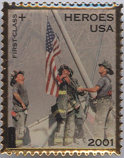 USA 1st Class Heroes USA Postage Stamp Pin