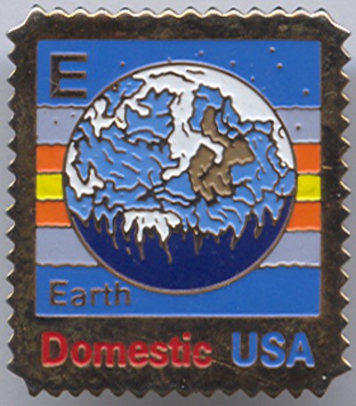USA Domestic 'E' Earth Postage Stamp Pin