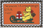 USA 1981 Christmas Postage Stamp Pin