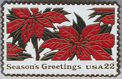 USA 22c Christmas Postage Stamp Pin