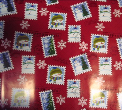 Simulated Postage Stamp Gift Wrap