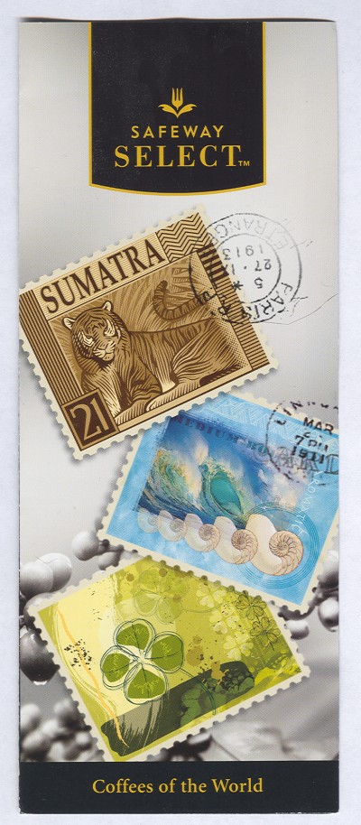 Simulated Stamps on Coffee Advertising Pamphlet